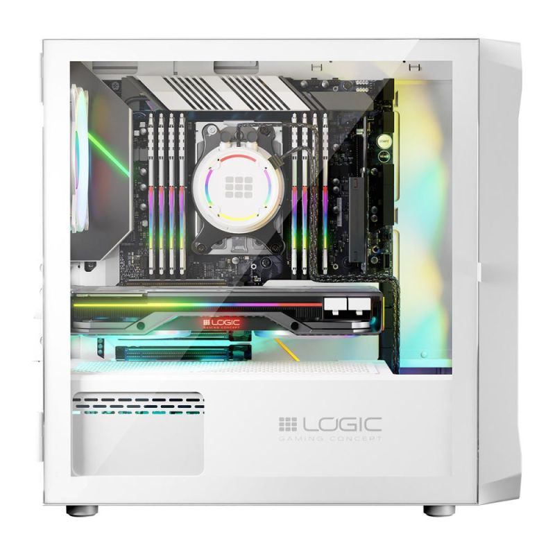 Корпус LogicConcept Portos ARGB Mini White без БП (AM-PORTOS-20-0000000-0002)