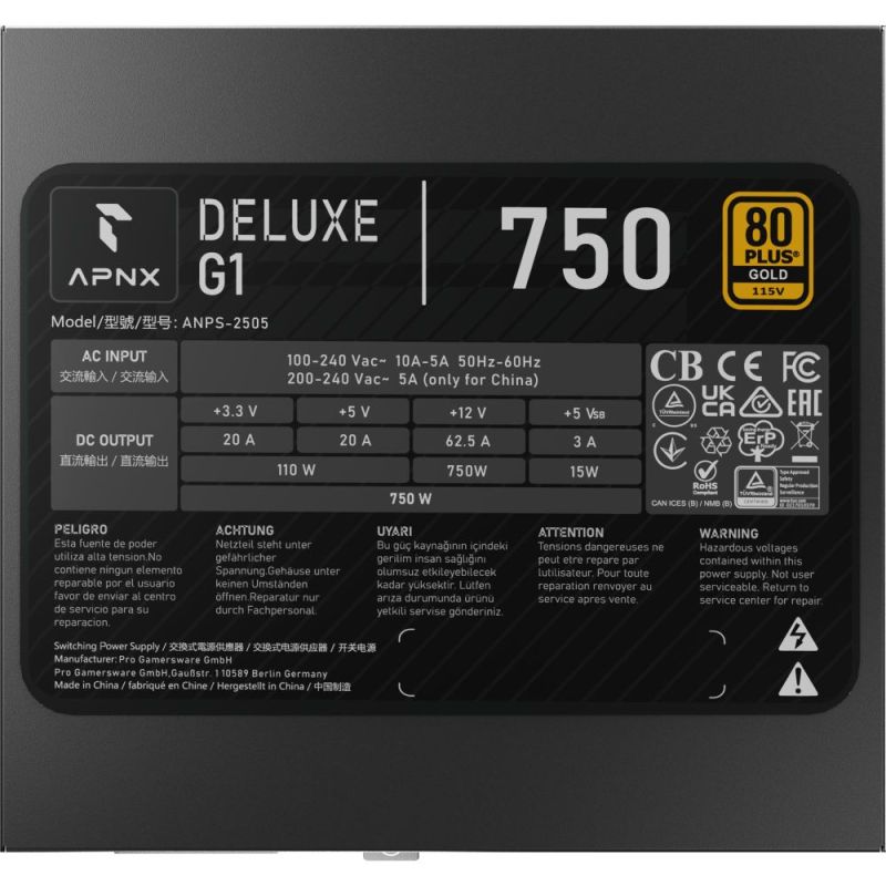 Блок живлення APNX Deluxe G1 750 750W (APPG-D175FEC.X1)