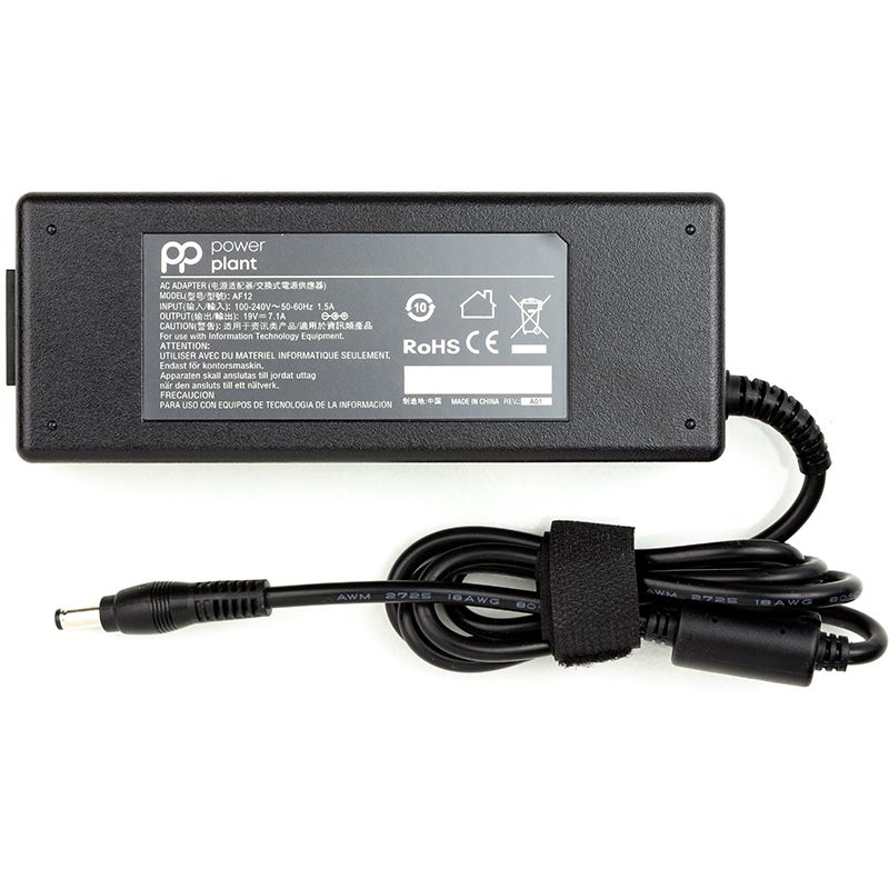 Блок питания для ноутбуков PowerPlant ASUS 220V, 19V 135W 7.1A (5.5*2.5)