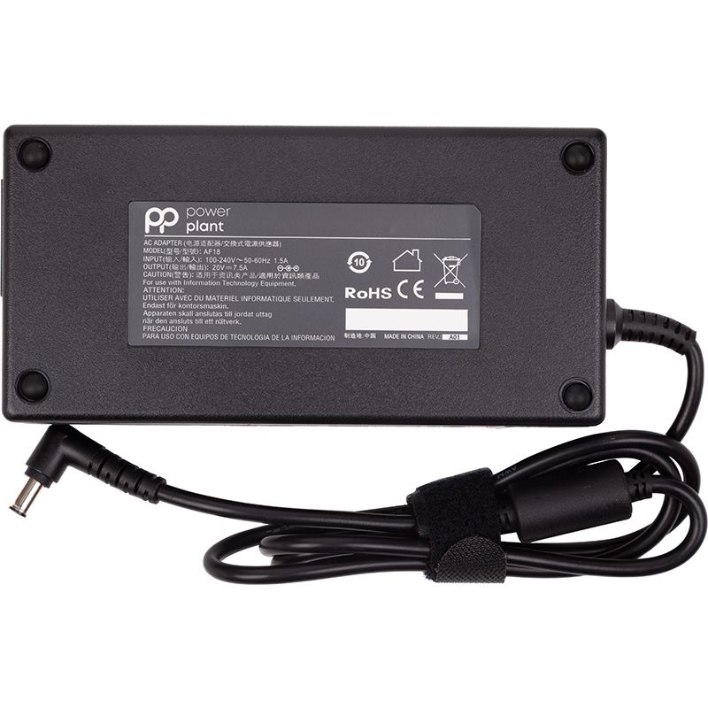 Блок питания для ноутбуков PowerPlant ASUS 220V, 20V 150W 7.5A (6.0*3.7)