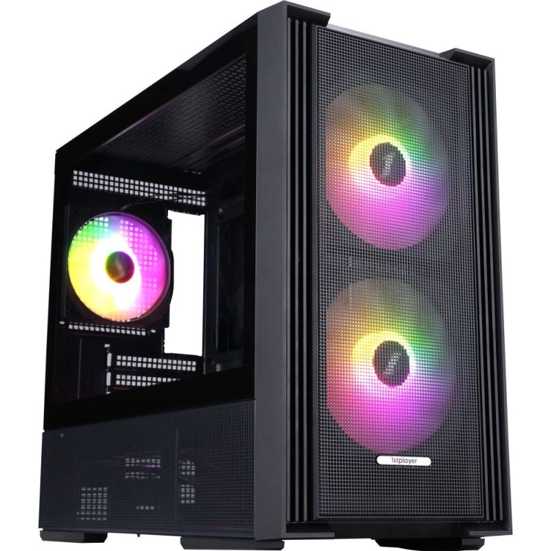 Корпус 1stPlayer Black (AU6-BK-2FA7-14-2FA7R-1FA7)