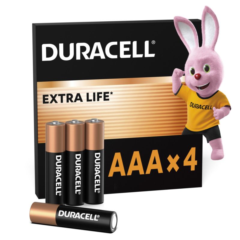 Батарейка Duracell AAA лужні 4 шт. в упаковці (5000394052543 / 81545421)