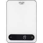 Ваги кухонні Adler AD 3177 white black електронні/ 10кг/ г; мл, унція/ USB type C/ автовимкнення (AD3177WB)