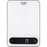 Ваги кухонні Adler AD 3177 white black електронні/ 10кг/ г; мл, унція/ USB type C/ автовимкнення (AD3177WB)