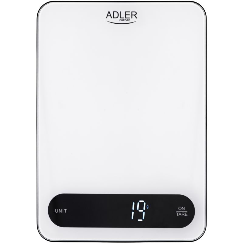 Ваги кухонні Adler AD 3177 white black електронні/ 10кг/ г; мл, унція/ USB type C/ автовимкнення (AD3177WB)