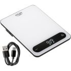 Ваги кухонні Adler AD 3177 white black електронні/ 10кг/ г; мл, унція/ USB type C/ автовимкнення (AD3177WB)
