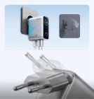 Сетевое зарядное устройство Anker GaN Charger 100W, 2xUSB-C, 1xUSB-A, Display Silver + кабель USB Type-C (B121BG41)