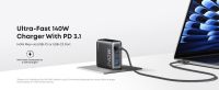 Сетевое зарядное устройство Anker Laptop GaN Charger Black, 140W 3xUSB-C 1xUSB-A Display + кабель USB Type-C (B2697GZ1)