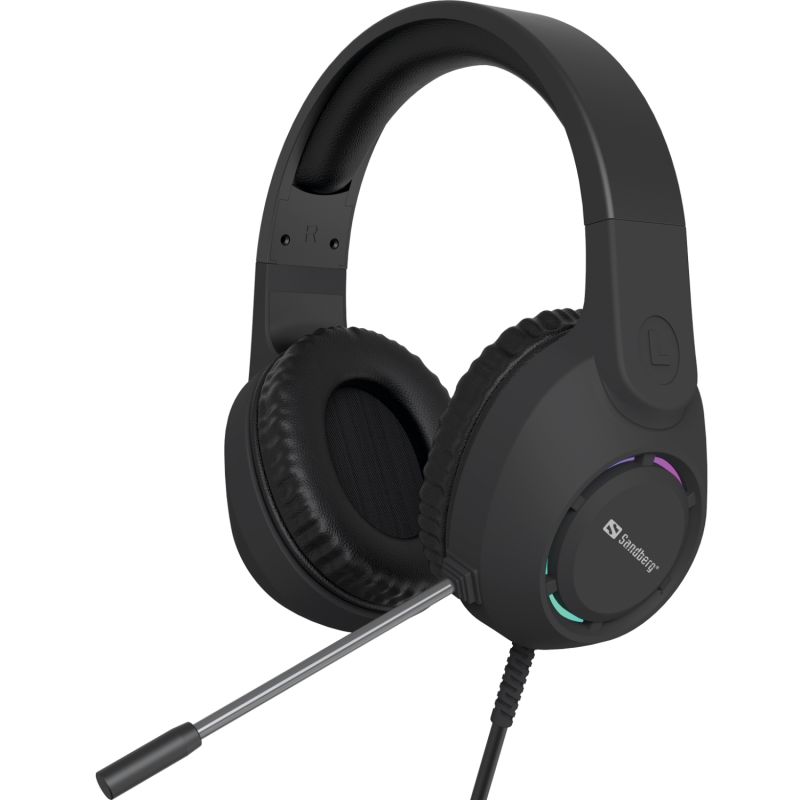 Ігрова гарнітура Sandberg BossBlaster, USB, кабель 2м, RGB, чорна (126-49)
