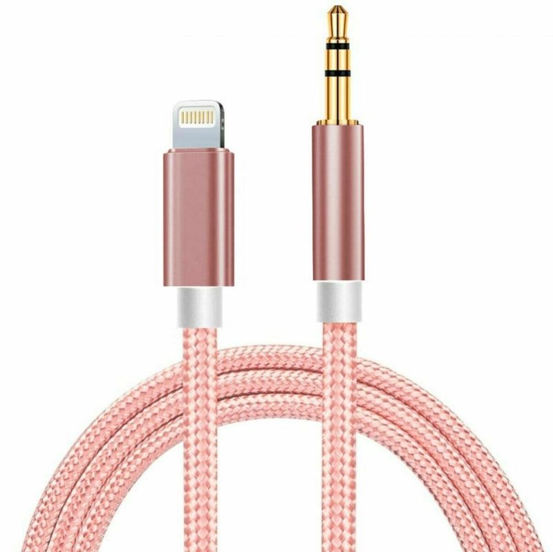 Кабель AUX Lightning - TRS Audio M/M 1м Pink (S0992)