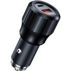 Автозарядка 2xUSB 63W (USB-C+USB-A) PD45W+QC3.018W чорна Choetech (TC0010-BK)