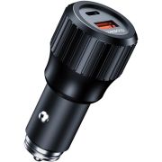 Автозарядка 2xUSB 63W (USB-C+USB-A) PD45W+QC3.018W чорна Choetech (TC0010-BK)