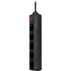 Power filtr 1.8м Defender ES1.8, чорний, 5 розеток, з вимикачем (994840)