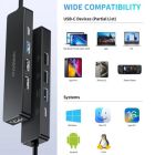 Док-станція USB3.0 Type-C --> HDMI 4K30Hz/USB2.0x2/USB 3.0/USB-C PD 100W 5 in 1 Hub Choetech (HUB-M80-BK)