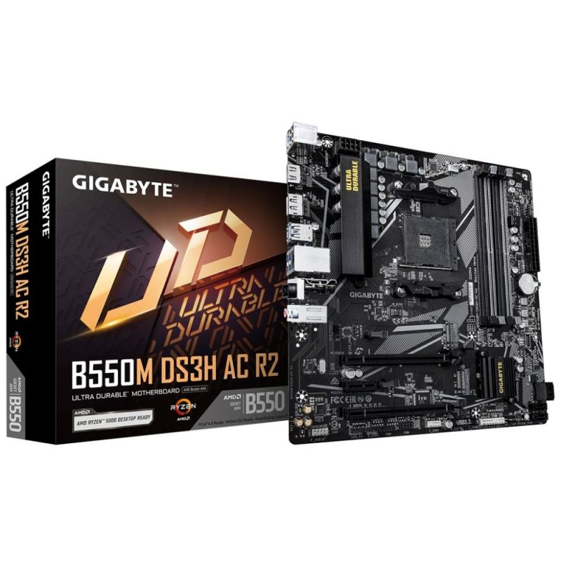 Материнська плата Gigabyte Socket AM4 (B550M DS3H AC R2)