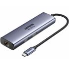 Док-станція USB3.0 Type-C --> USB-Ax2, 3.0/ 1xUSB-C 3.0/ DP4K60Hz/RJ45/ PD 100W CM512 сіра UGREEN (75643)
