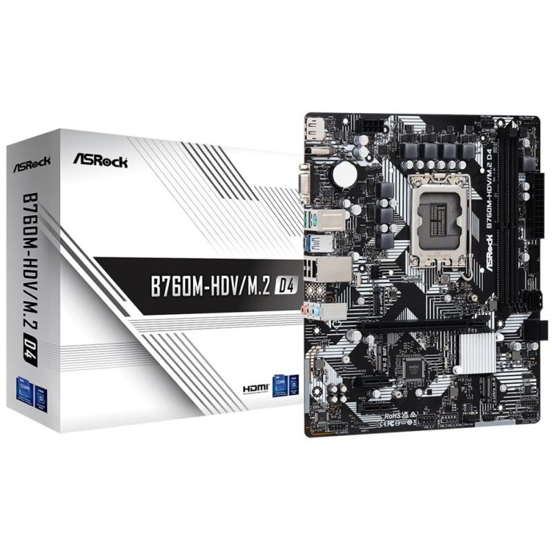 Материнська плата ASRock Socket 1700 (B760M-HDV/M.2 D4)