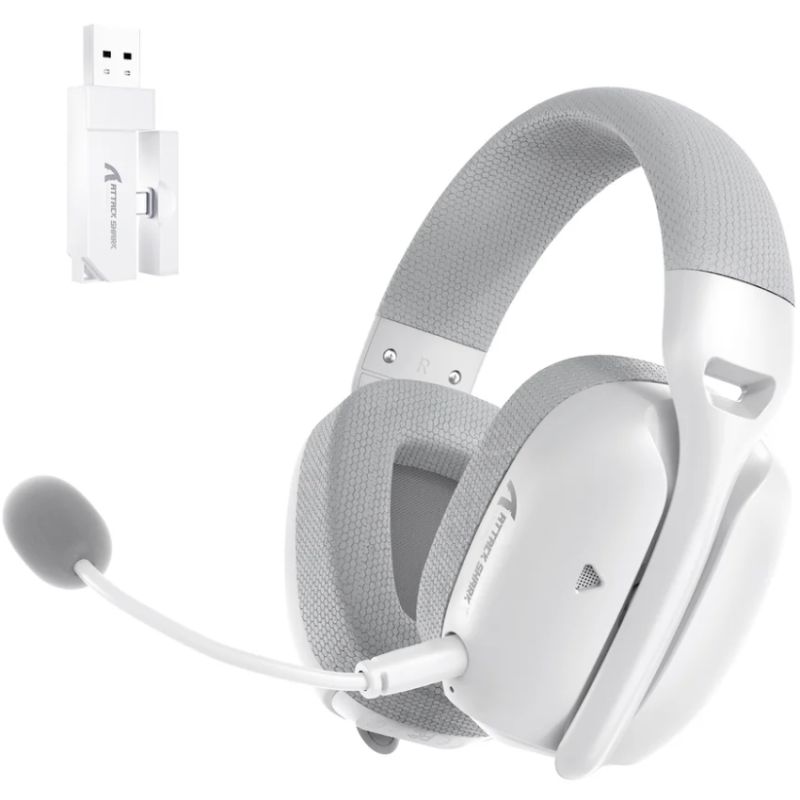 Ігрова гарнітура Attack Shark L80PRO Wireless, 2.4GHz/Bluetooth/3.5mm White (L80PROW_AS)