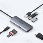 Док-станція USB3.1 Type-C --> HDMI4K30Hz/3хUSB 3.0/Type-C/ PD100W/SD/TF 7 in 1Choetech (HUB-M19-GY)