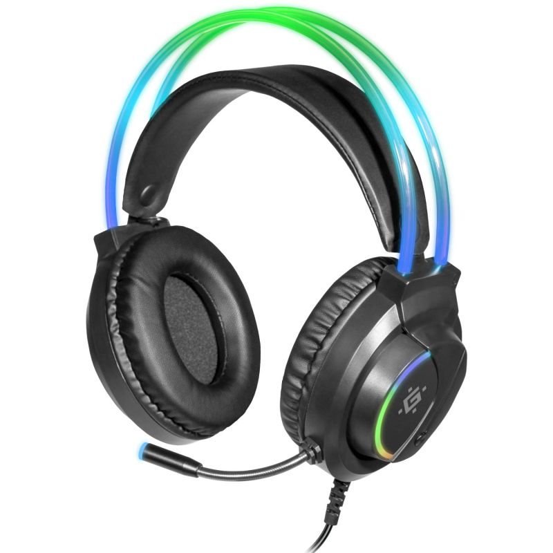 Ігрова гарнітура Defender Flame RGB, кабель 2 м, чорна (64555)