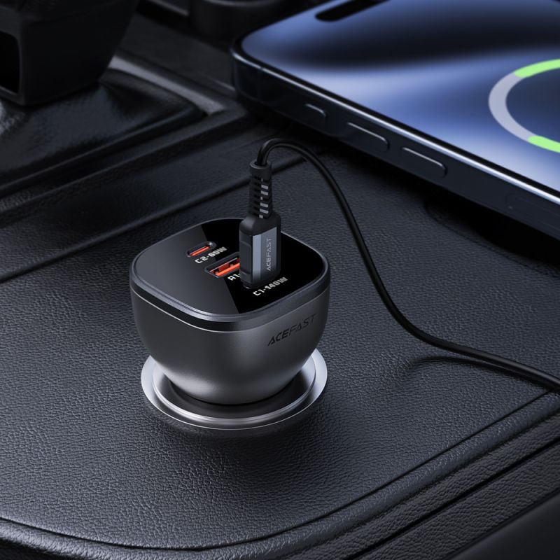 Автозарядка 3xUSB 165W (2xUSB-C + USB-A) B14 Acefast (6974316282938)
