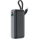 УМБ Acefast 10000mAh 30W PD USB-A,USB-C In/Out, with built-in USB-C cable M7 Black (6974316283379)