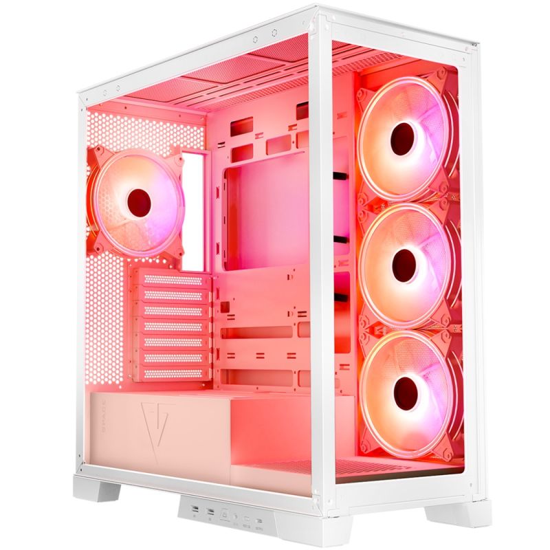 Корпус Modecom VOLCANO SPACE APEX ARGB 4x140mm fans MIDI USB 3.0x2+TYPE-C WHITE без БЖ ATX (AT-SPACE-PG-20-000000-000)