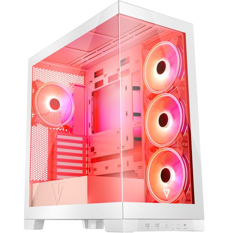Корпус Modecom VOLCANO SPACE APEX ARGB 4x140mm fans MIDI USB 3.0x2+TYPE-C WHITE без БЖ ATX (AT-SPACE-PG-20-000000-000)