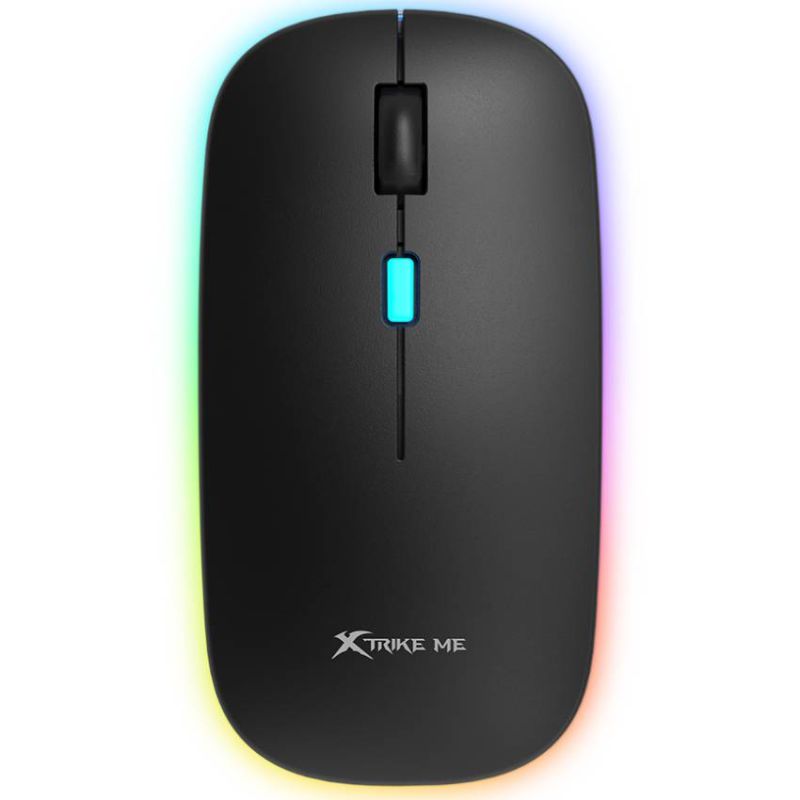 Мишка XTRIKE ME GW-113, бездротова Bluetooth+2,4G, 3200dpi., 4кн., 7 режимів RGB, чорна (GW-113)