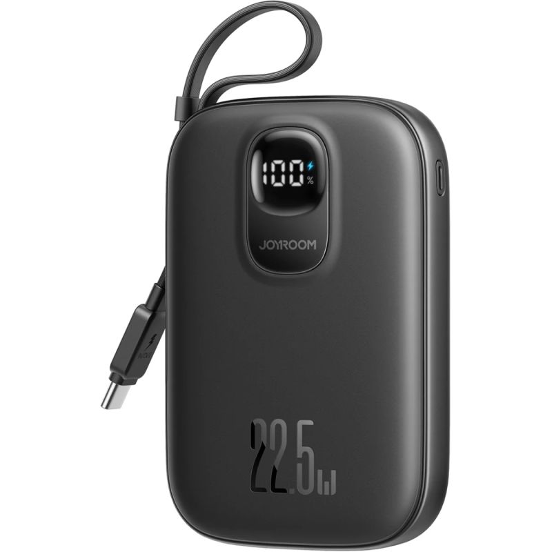 УМБ Joyroom 10000mAh 22,5W PD,QC, USB-A, USB-C In/Out with built-in USB-C cable Black (JR-PBF17)