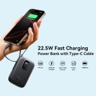 УМБ Joyroom 10000mAh 22,5W PD,QC, USB-A, USB-C In/Out with built-in USB-C cable Black (JR-PBF17)