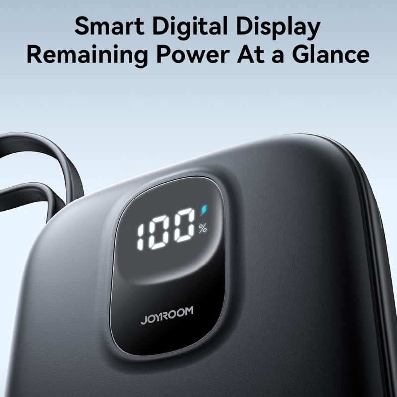 УМБ Joyroom 10000mAh 22,5W PD,QC, USB-A, USB-C In/Out with built-in USB-C cable Black (JR-PBF17)