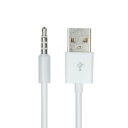Кабель Audio USB для iPod Shuffle Jack TRRS M -> USB AM, 1.0 м. білий (S1010)