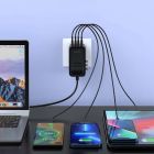 Зарядний пристрій 4xUSB 100W PD (2хUSB-C+2хUSB-A) TRAVEL Universal сharger diamond чорний Choe (PD6028-BK)