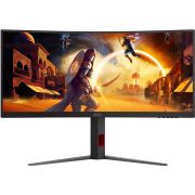 TFT 34" AOC CU34G4Z, WQHD, Fast VA, вигн., 240Гц, 2хHDMI, DP, USB-hub, HAS, чорно-червоний (CU34G4Z)