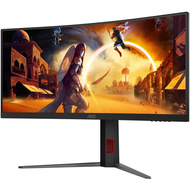 TFT 34" AOC CU34G4Z, WQHD, Fast VA, вигн., 240Гц, 2хHDMI, DP, USB-hub, HAS, чорно-червоний (CU34G4Z)