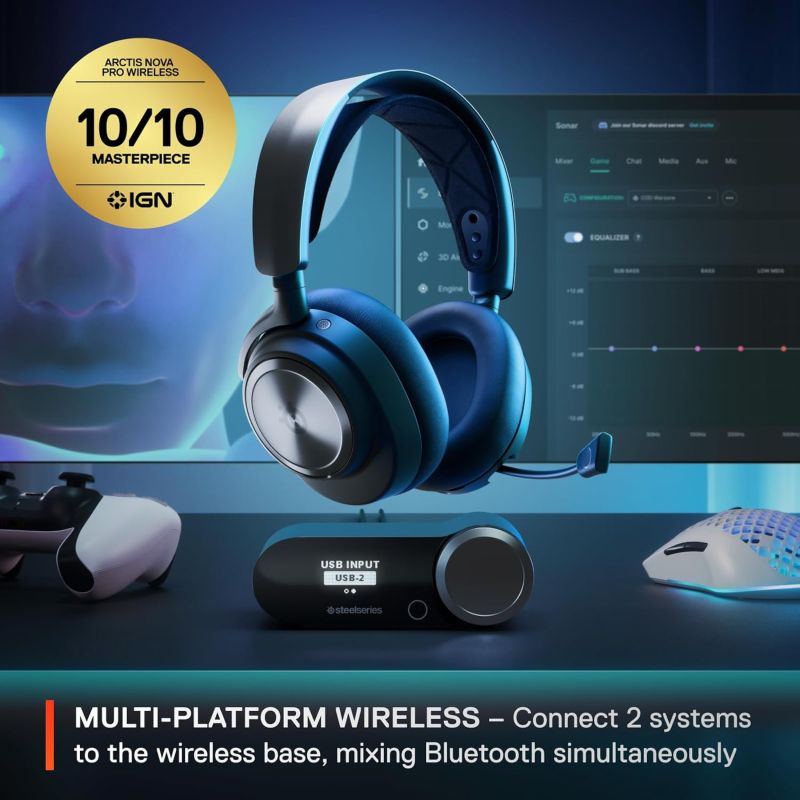 Ігрова гарнітура SteelSeries Arctis Nova Pro Wireless P Black PC/PS/SW/MAC/MOB (61522)