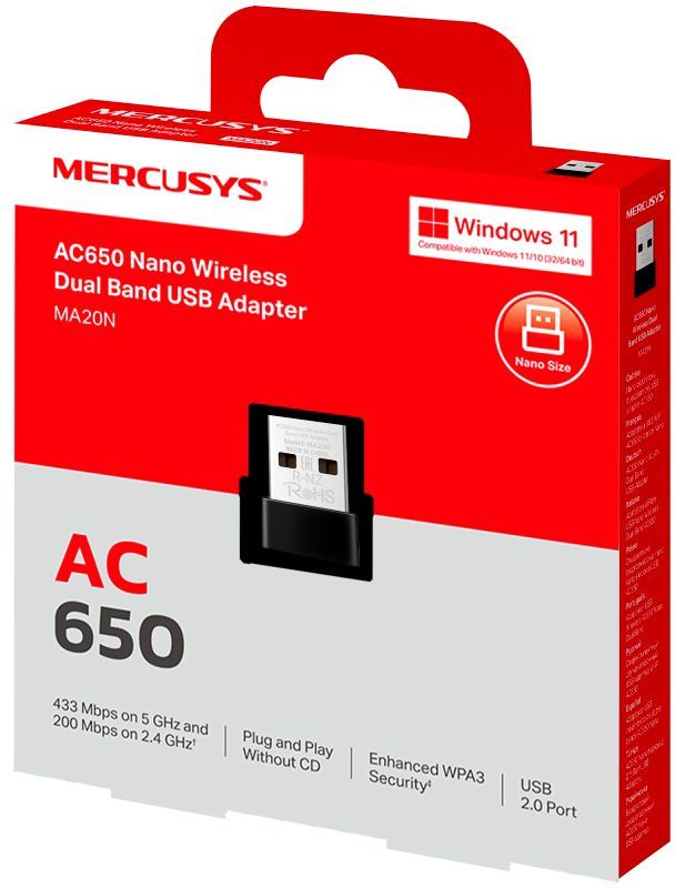 Бездротовий адаптер Mercusys (MA20N)