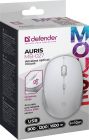 Мишка Defender Auris MB-027, бездротова, 3 кн. до 1600 dpi, безшумна, біла (52028)