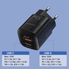 Зарядний пристрій 2xUSB 33W (USB-C+USB-A ) PD QC3.0 PD5006 чорний Choetech (PD5006-EU-BK)