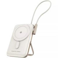 УМБ Choetech Magnetic Wireless 10000mAh 20W PD USB-C In/Out, Qi-15W,buid-in cabel White (B735-CCWH)