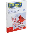 Пленка для ламинирования Buromax, глянцевая, А4, 80мк, 100 шт (BM.7723)