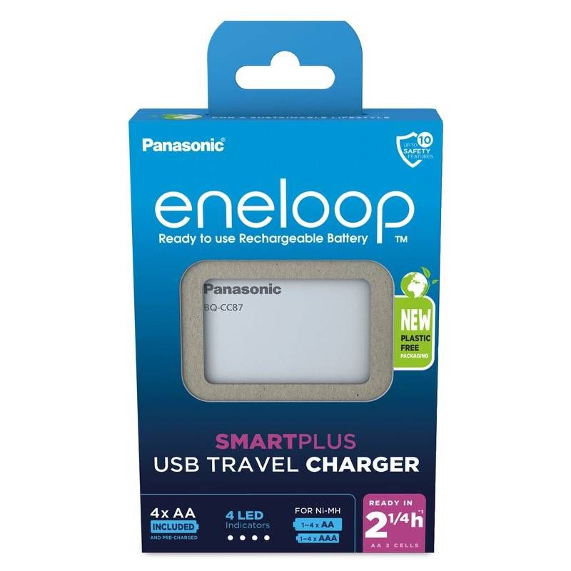 Зарядное устройство Panasonic Eneloop ready USB in/out с функцией Power Bank  (BQ-CC87USB Eco)
