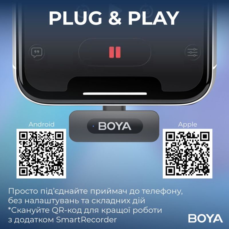 Микрофон BOYA Type-C Black (BY-V20)