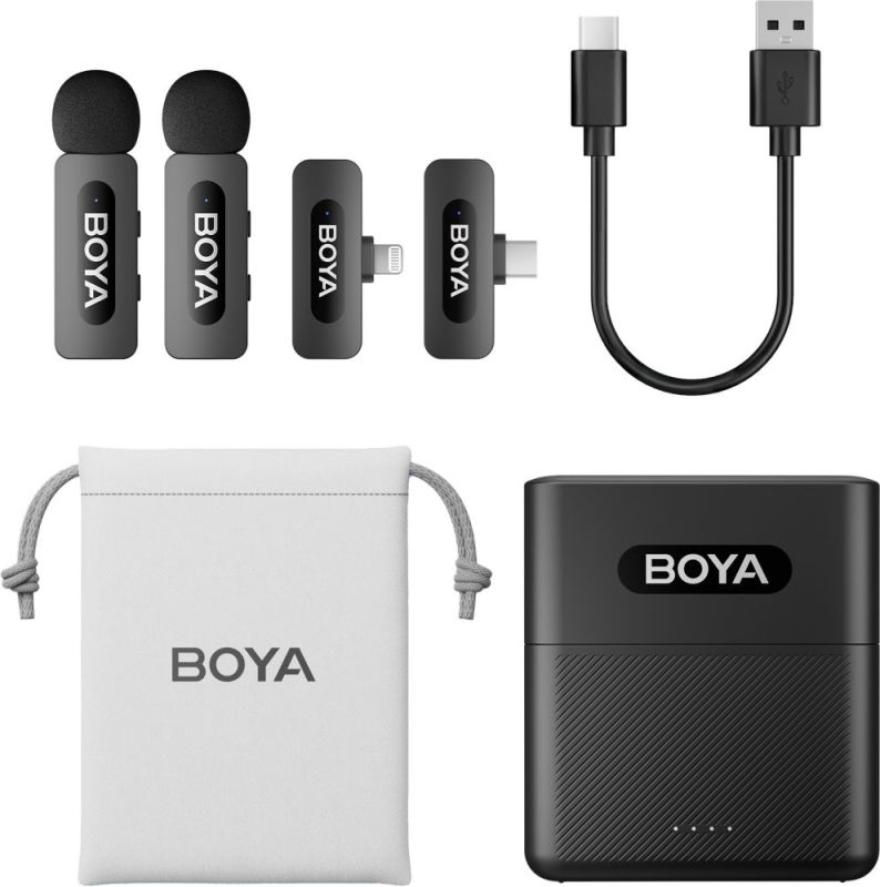 Мікрофон BOYA Type-C/Lightning Black (BY-V3 combo)