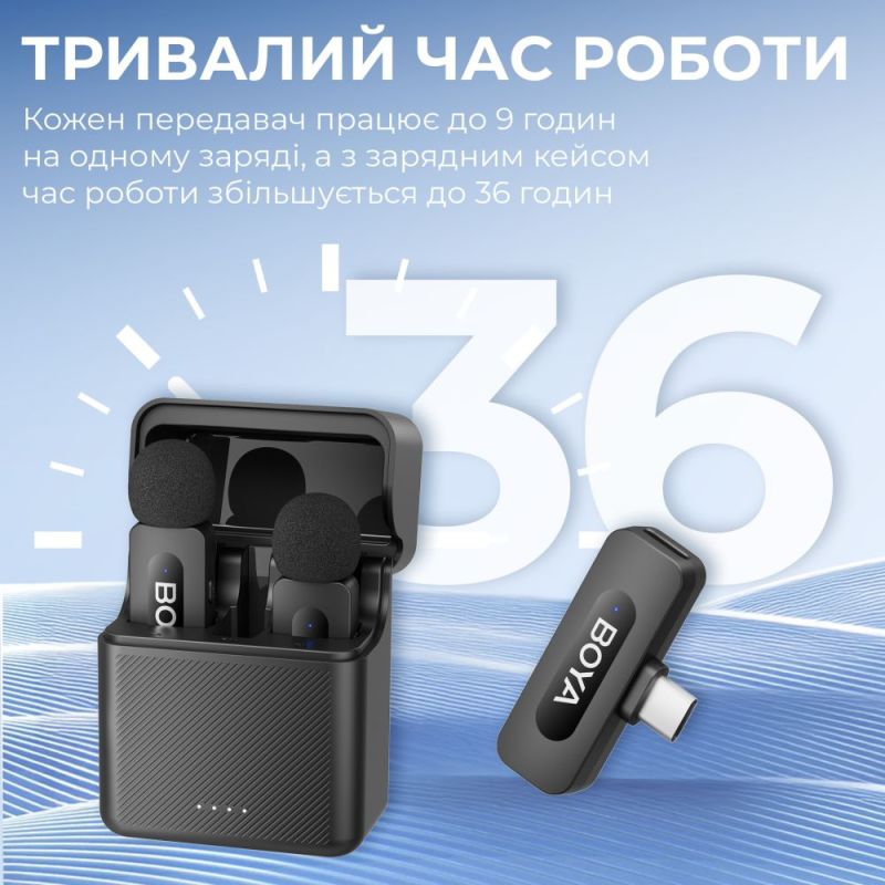 Мікрофон BOYA Type-C/Lightning Black (BY-V3 combo)