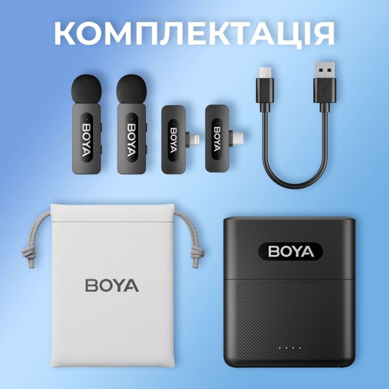Мікрофон BOYA Type-C/Lightning Black (BY-V3 combo)