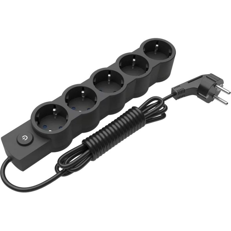 Удлинитель блочный (PP) Electrum 5 розеток 3 м с выключателем и заземлением Black (C-ES-1548)