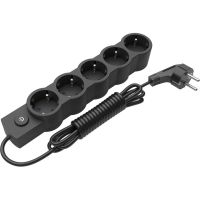 Удлинитель блочный (PP) Electrum 5 розеток 5 м с выключателем и заземлением Black (C-ES-1549)
