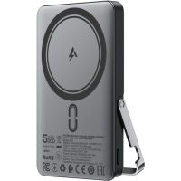 УМБ Acefast Magnetic Wireless 5000mAh 18W PD,QC3.0 USB-C In/Out,with holder, ультра тонкий M16 Black (6974316283997)
